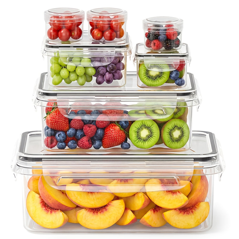 51pcs Set - Suitable for Storing Fruits, Vegetables, Pasta and Other Ingredients. Microwave-heated and Reusable to Help You Store Easily and Keep Your Kitchen Clean and Orderly