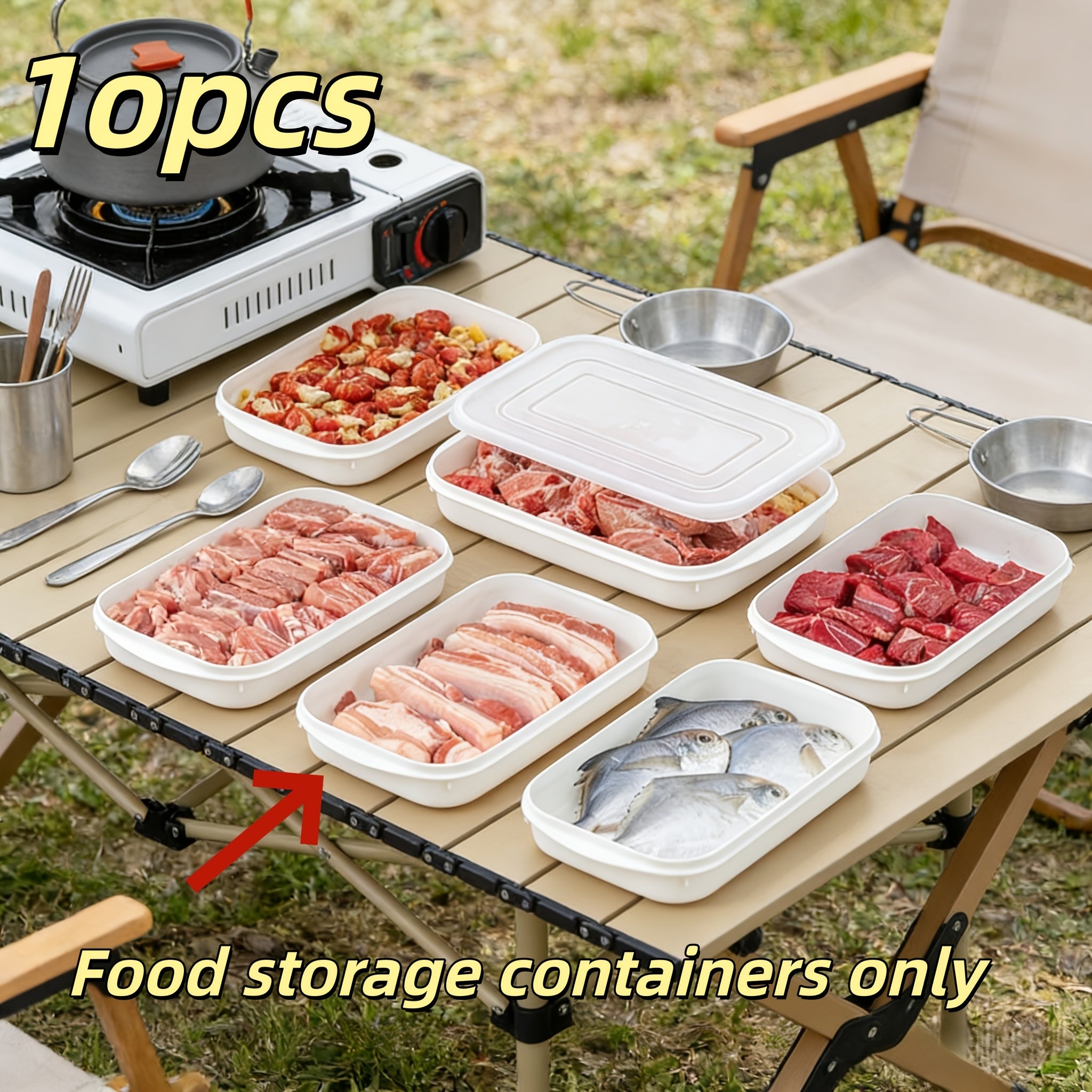 10pcs Reusable Food Storage Container Set (5 Containers And 5 Lids), Food-Grade Refrigerator Storage Boxes, Freezer-Safe Storage Boxes with Lids, Stackable, Food Storage Boxes. Used for Kitchen Storage