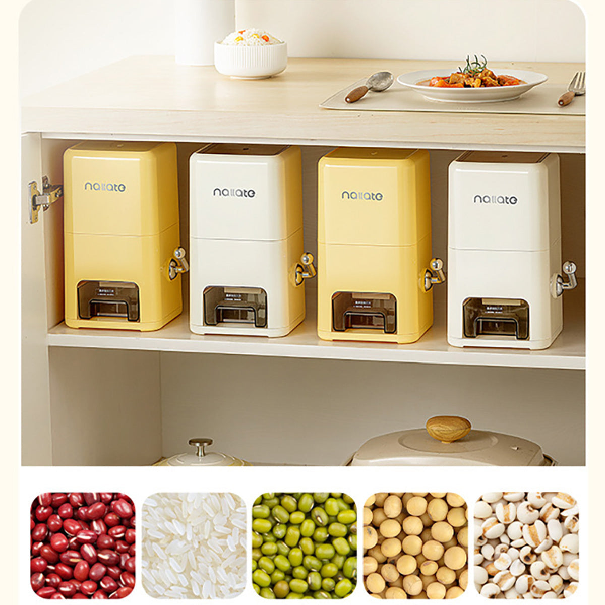 1pc Small Capacity Vintage Grain Storage Bin Home Sealed Rice Box Cereal Organizer Flour Storage Container Rice Barrel