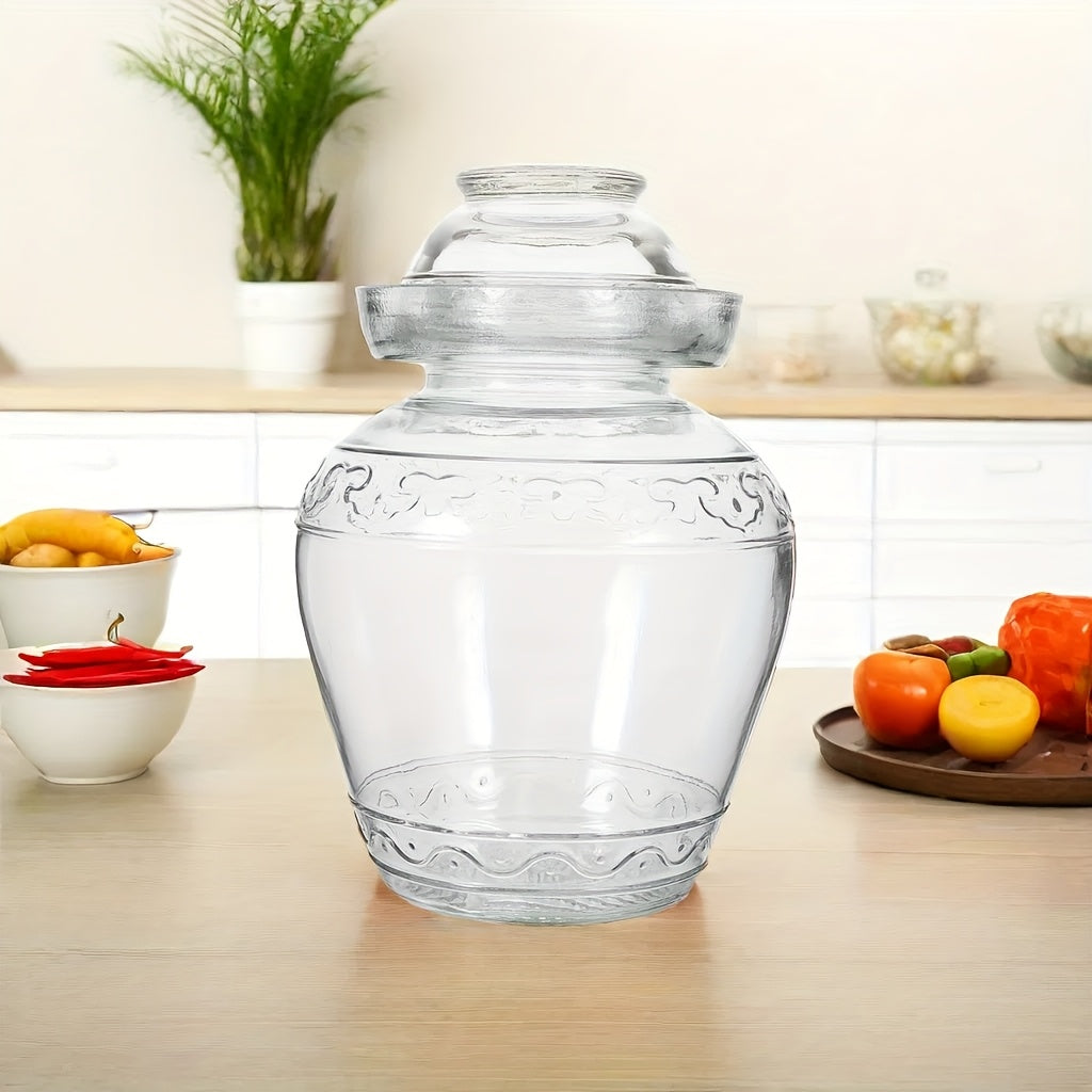 Glass Fermentation Jar 2500ml\u002F84.53oz Glass Pickle Jar Fermentation Jar | 1pc Traditional Fermenting Kit Crock With Water Seal Airlock Lid for Pickles, Kimchi, Sauerkraut, Wine Brewing, Kombucha