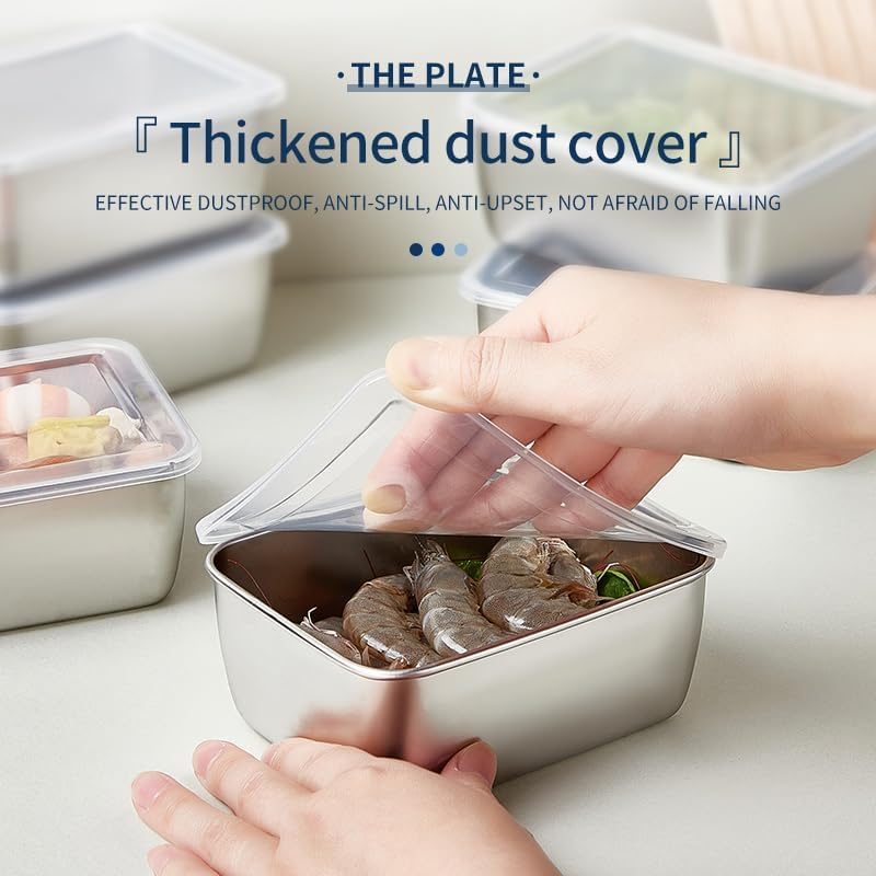 Set of 10 Stainless Steel Snack Boxes, Each 16Oz, Featuring Easy-Open, Leak-Proof Lids. These Stackable Metal Lunch Containers Are Perfect for Daycare, School, And Travel