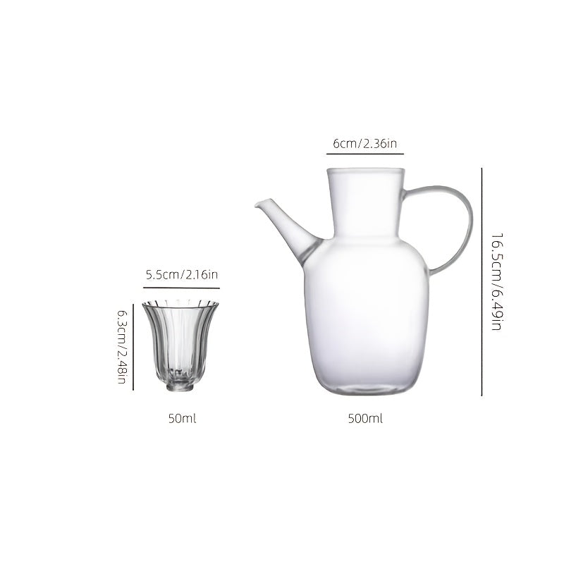 Imitation Song Dynasty Glass Teapot, Large Capacity Chinese-Style Water Infuser Green Teapot, High Borosilicate Glass Teapot for Brewing Tea, Flower Tea and Fruit Tea, Coffee Pot, Wine Pot, Suitable for Open Flame