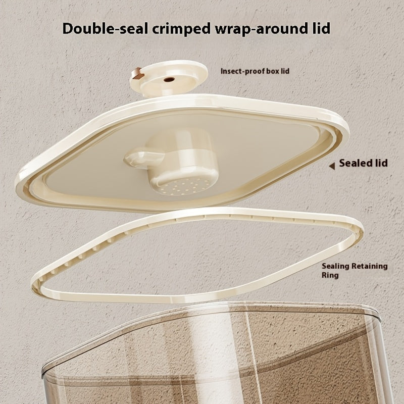 Large Airtight Container for Storing Rice, Flour, Cereal, Sugar, And Other Dry Foods with a Push-Button Grain Dispenser