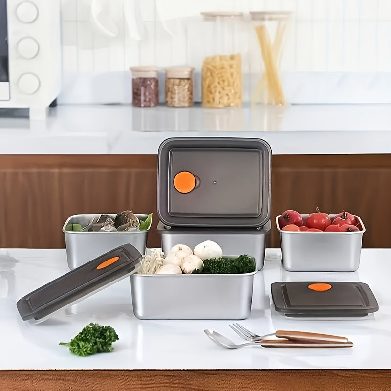 Stainless Steel Food Storage Containers Set, Airtight Seal Freshness Preserving Lunch Boxes, Microwave & Dishwasher Safe, for Meal Prep Bowls