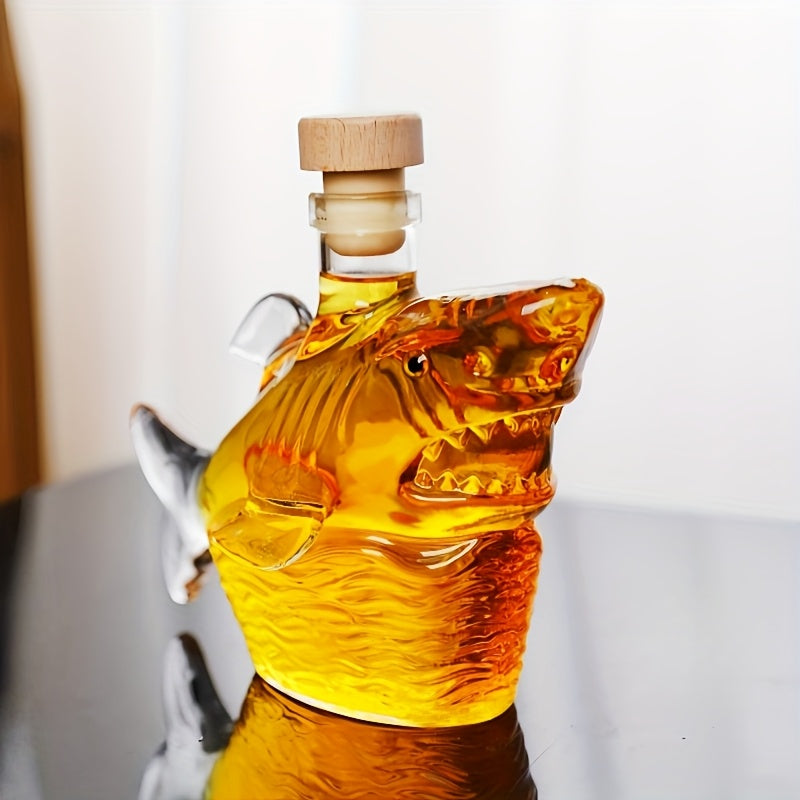 1pc 3D Shark-Shaped Glass Decanter & Splitter \u002F High Borosilicate Glass - Heat-Resistant, Smooth & Easy to Clean, Hand Wash Only \u002F Realistic Design Whiskey Bottle for Home Bar Decor, Perfect for Gatherings and Bars