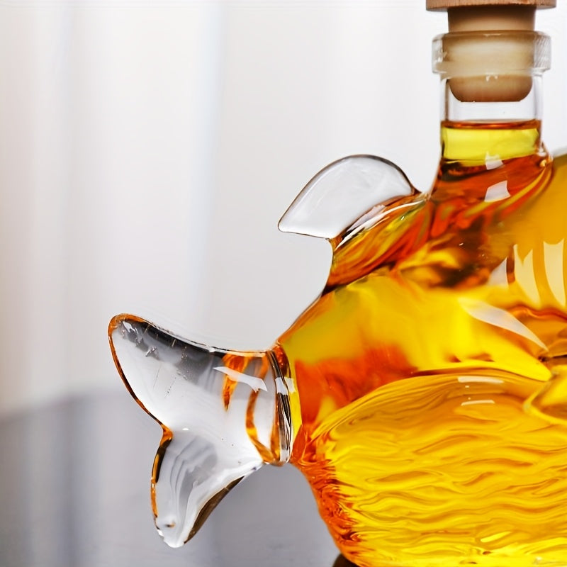 1pc 3D Shark-Shaped Glass Decanter & Splitter \u002F High Borosilicate Glass - Heat-Resistant, Smooth & Easy to Clean, Hand Wash Only \u002F Realistic Design Whiskey Bottle for Home Bar Decor, Perfect for Gatherings and Bars