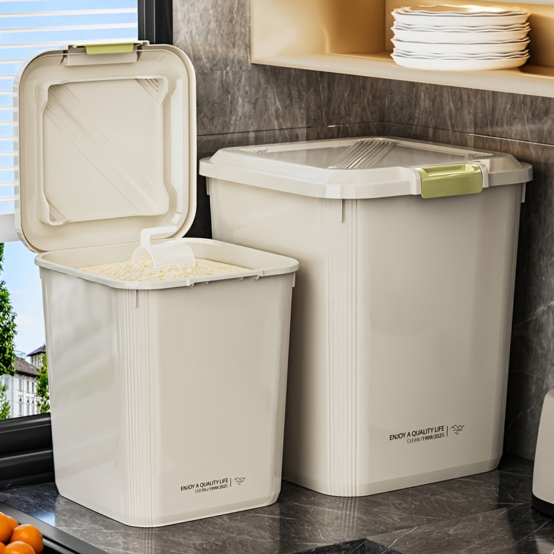 Versatile Rolling Rice & Grain Storage Container with Measuring Cup - 33L\u002F44L Capacity, Moisture-Proof & Insect-Resistant Seal - Ideal for Kitchen Organization - For Fall - Suitable for Home Cooks & Families